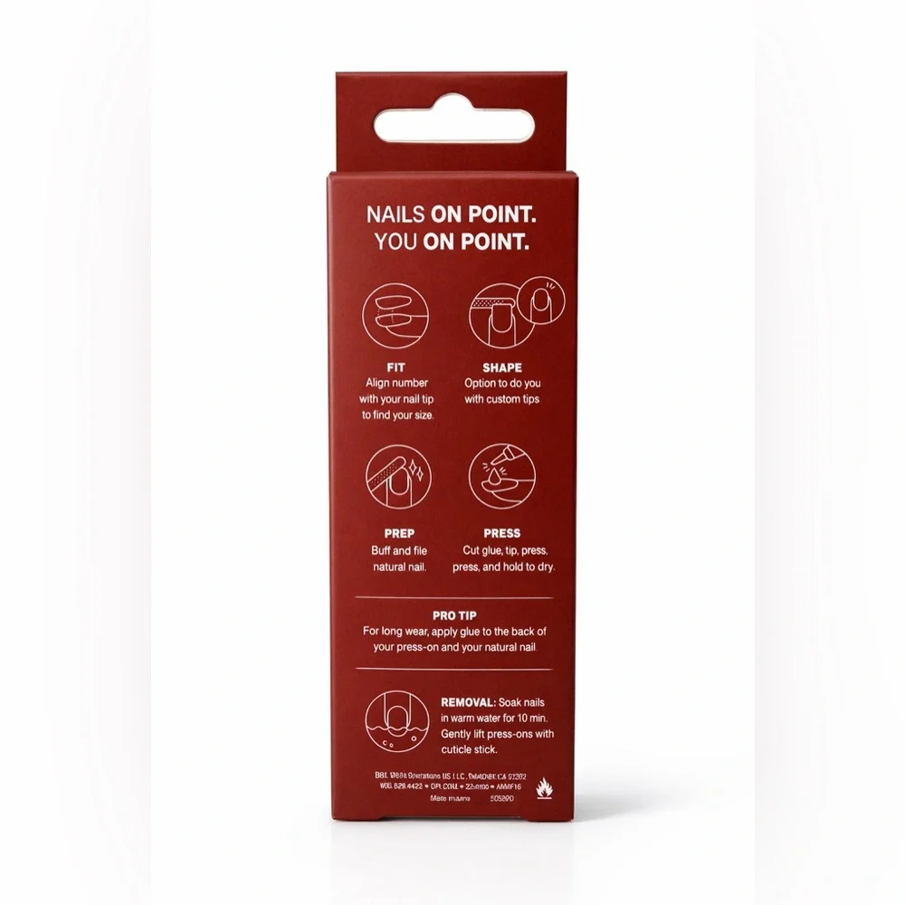 OPI On Point Press-On Nail Kit Tickle My France-y Burgundy Mauve Reusable Vegan